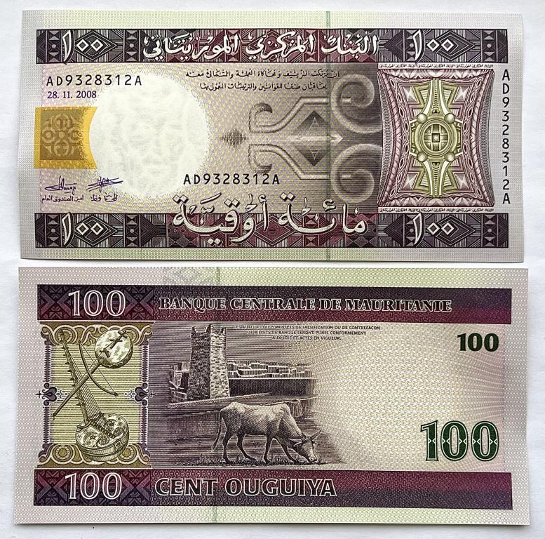 МАВРИТАНИЯ 100 УГИЯ 2008 ГОД UNC
