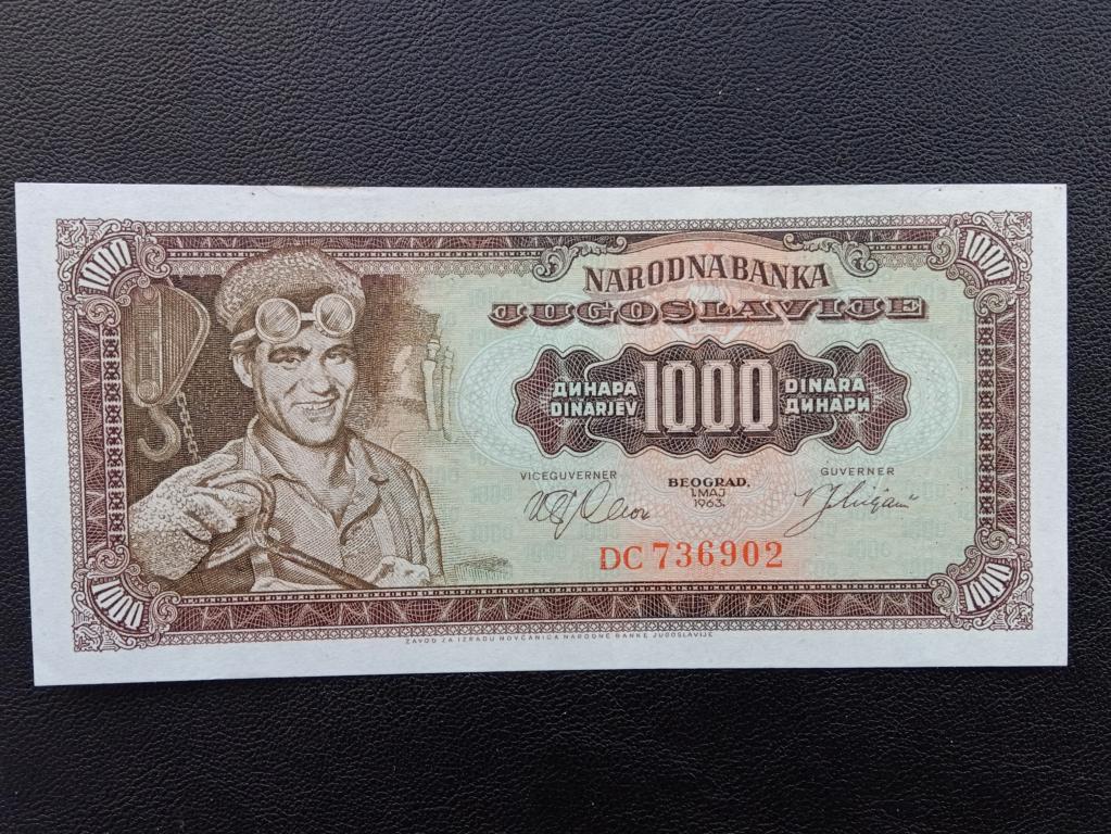 Югославия 1000 динар 1963г. UNC   Р.75