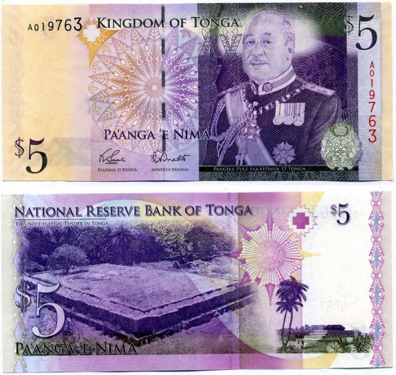 Тонга 5 паанга 2009 год. UNC