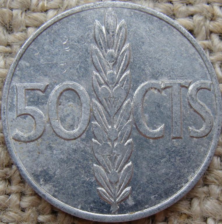 Испания 50 сентимо 1966 год
