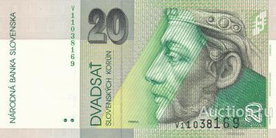 Словакия 20 крон 2006 UNC