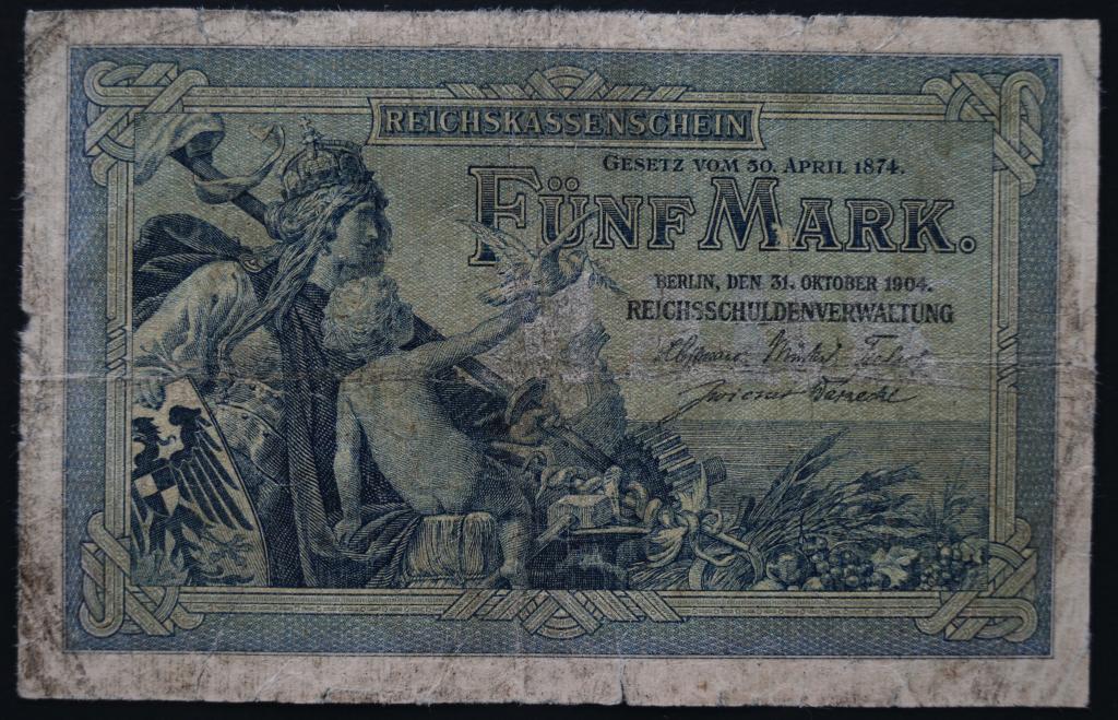 Германия 5 марок 1904 год.