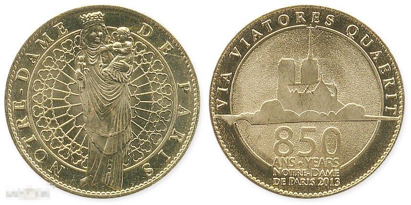 Франция - настольная медаль Нотр - Дам 2013 UNC