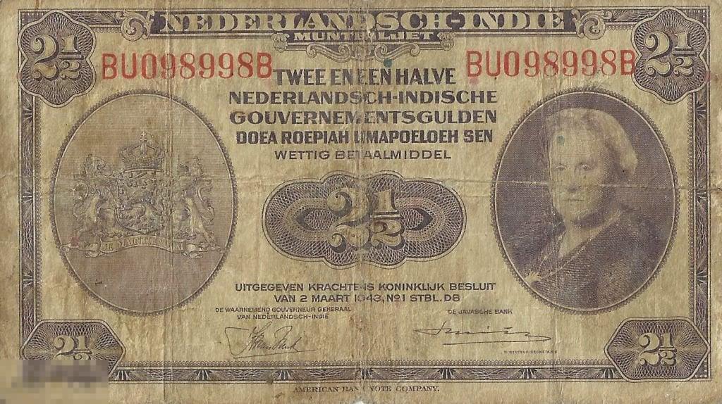 Голландская Ост- Индия - 2,5 Гульдена 1943