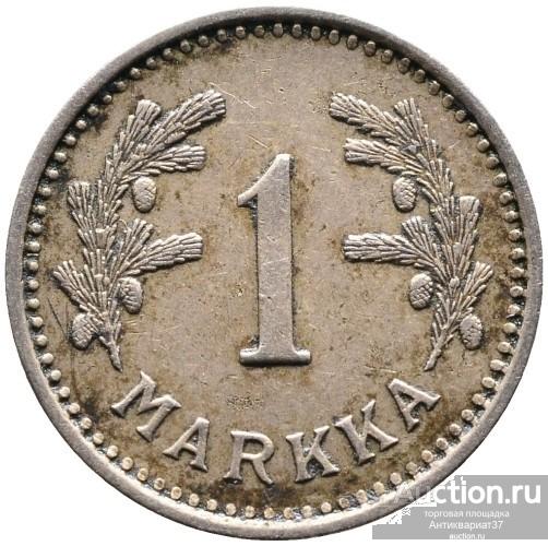 Монета 1 марка 1928-1940 г., Финляндия
