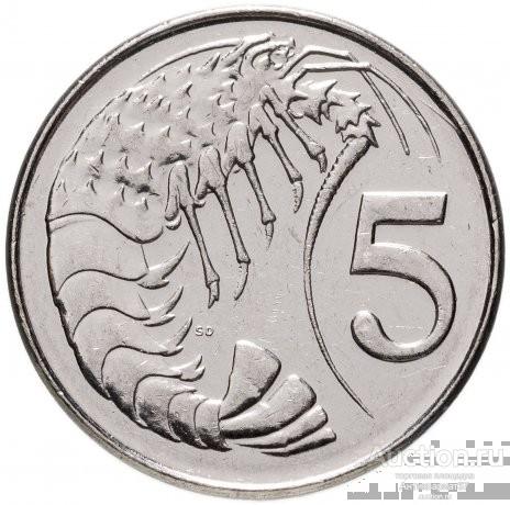 Монета 5 центов 1999-2022 г., Каймановы острова