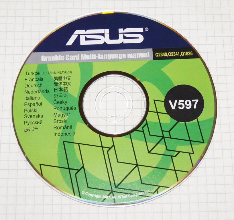 Asus Graphic Card V597 ( Q2340, Q2341, Q1836 ) - Видеокарта CD (СД) диск