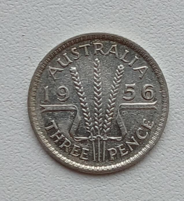3 пенса 1956 Австралия. Серебро