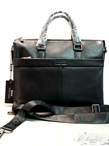 Мужская кожаная сумка Hugo Boss Lux ПОРТФЕЛЬ  NEW