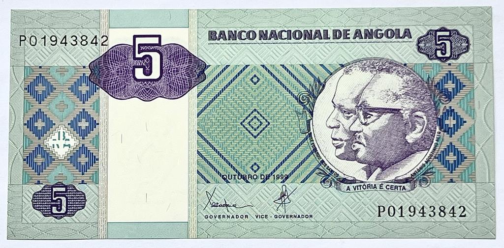 АНГОЛА 5 КВАНЗА 1999 ГОД UNC