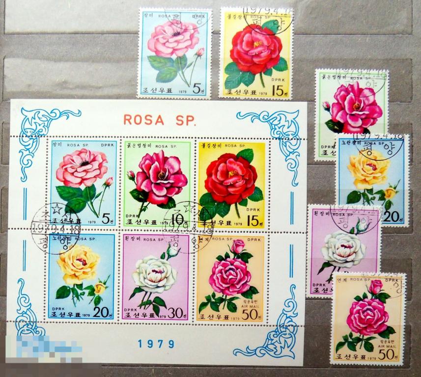 Корея 1979 гашен.  А8кр стр16  марки ЦВЕТЫ розы