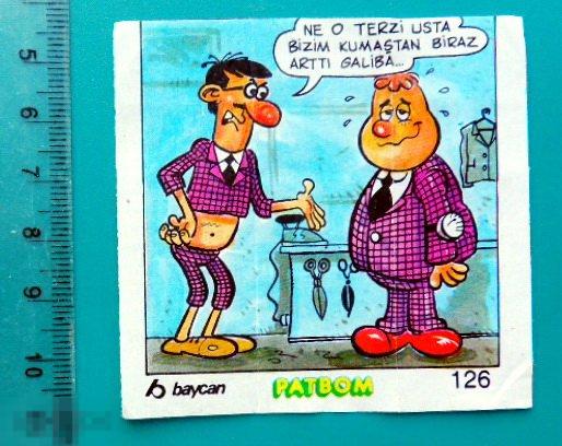 ВКЛАДЫШИ PATBOM комиксы 1 штука cS (128) №126