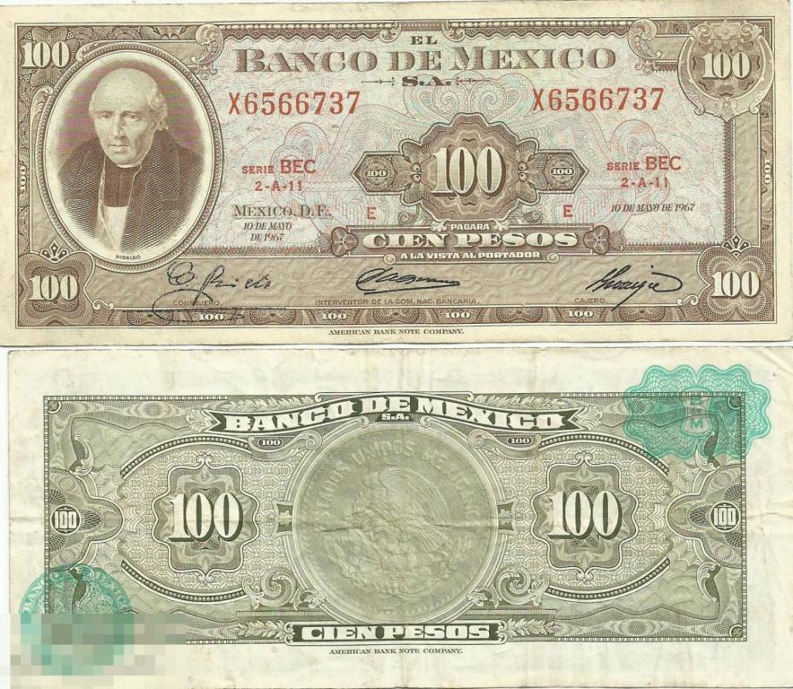 Мексика - 100 Песо 1967 VF+