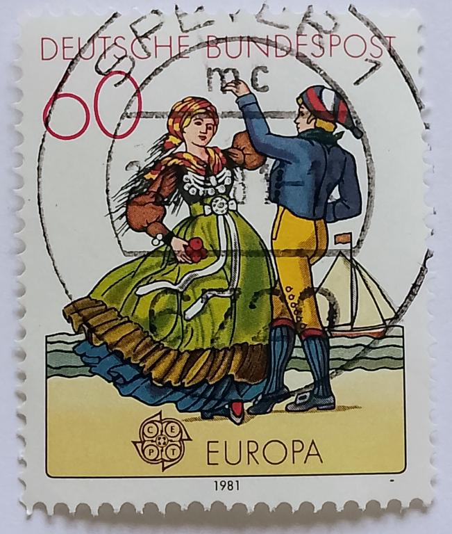 Марки ФРГ 1981 г. Костюмы танцы.