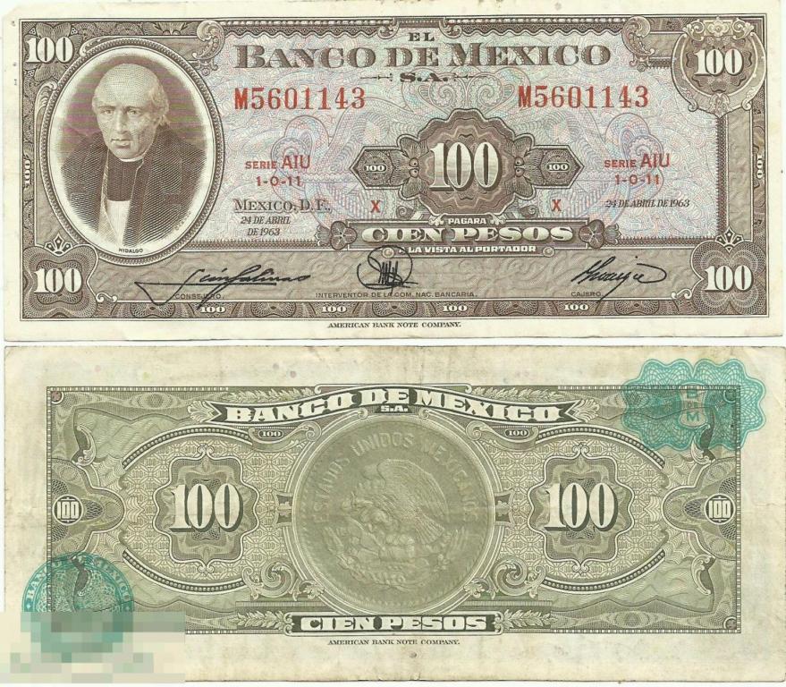 Мексика - 100 Песо 1963 VF+