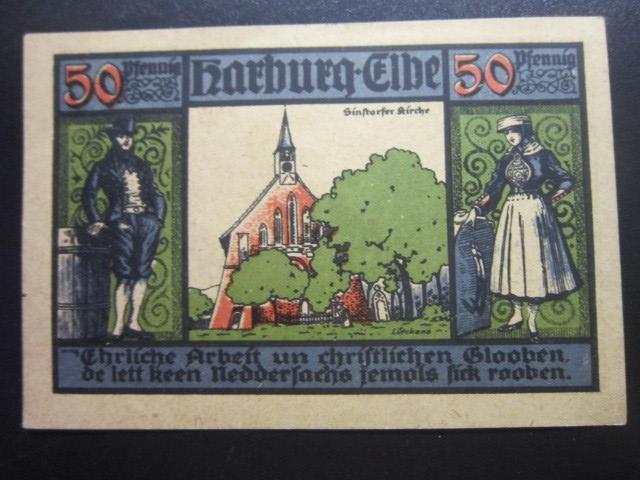 ГЕРМАНИЯ НОТГЕЛЬД  50  ПФЕННИГОВ      HARBURG