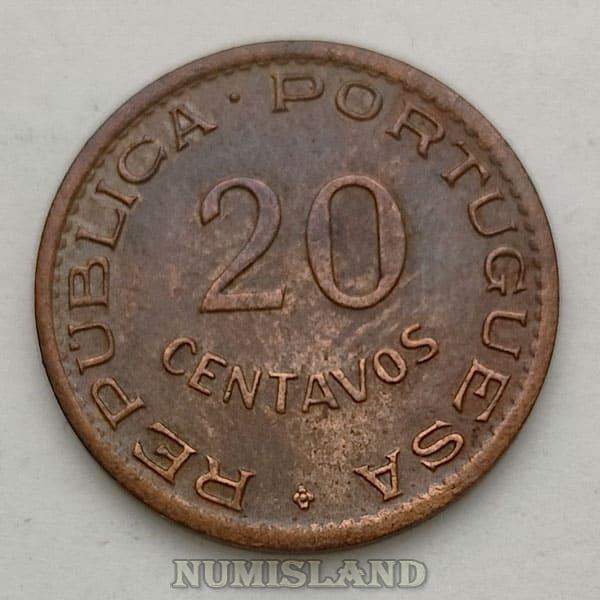 Мозамбик 20 сентаво 1949 UNC Португальский