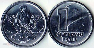 Бразилия - 1 Сентаво 1989 UNC