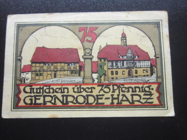 ГЕРМАНИЯ НОТГЕЛЬД    75  ПФЕННИГОВ    GERNRODE