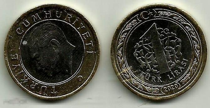Турция 1 Лира 2020 UNC Мешок