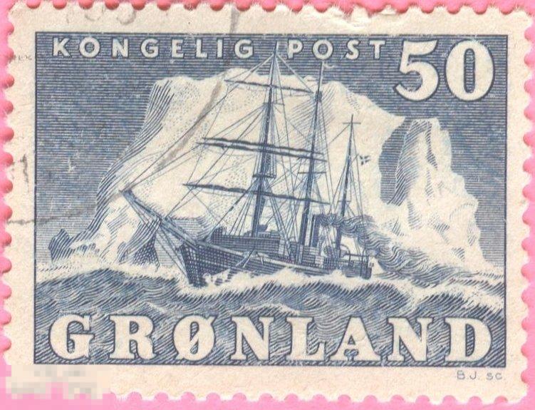 Гренландия - 1950 - СТАНДАРТ, КОРАБЛЬ В АРКТИЧЕСКИХ ЛЬДАХ - 50 с