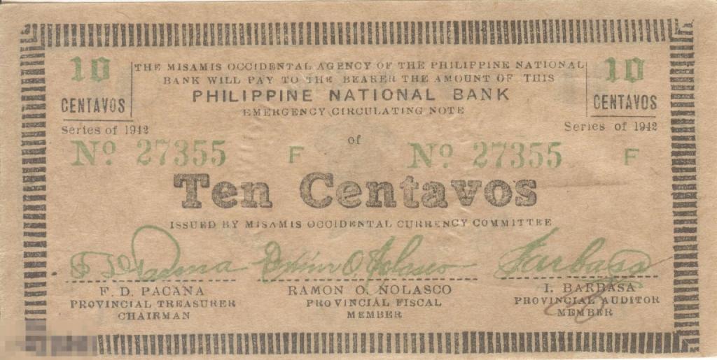 Филиппины 10 Сентаво 1942 провинция Западный Мисамис