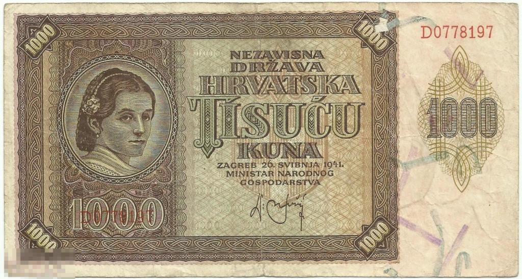 Хорватия - 1000 Кун 1941 г. (197)