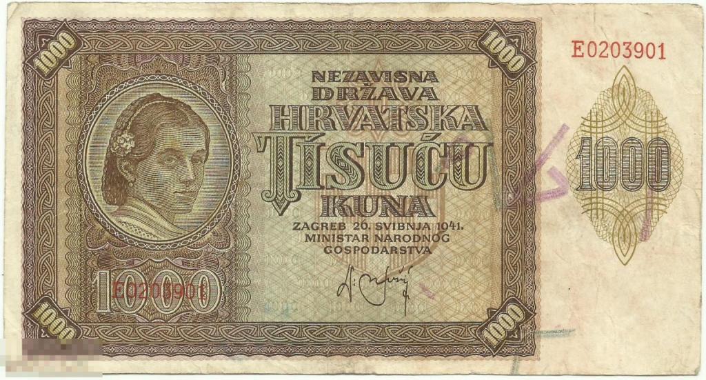 Хорватия - 1000 Кун 1941 г. (901)