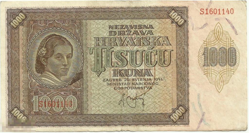 Хорватия - 1000 Кун 1941 г. (140)