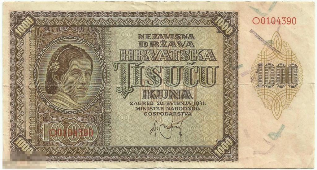 Хорватия - 1000 Кун 1941 г. (390)