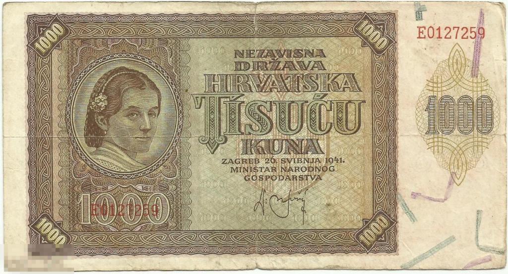 Хорватия - 1000 Кун 1941 г. (259)