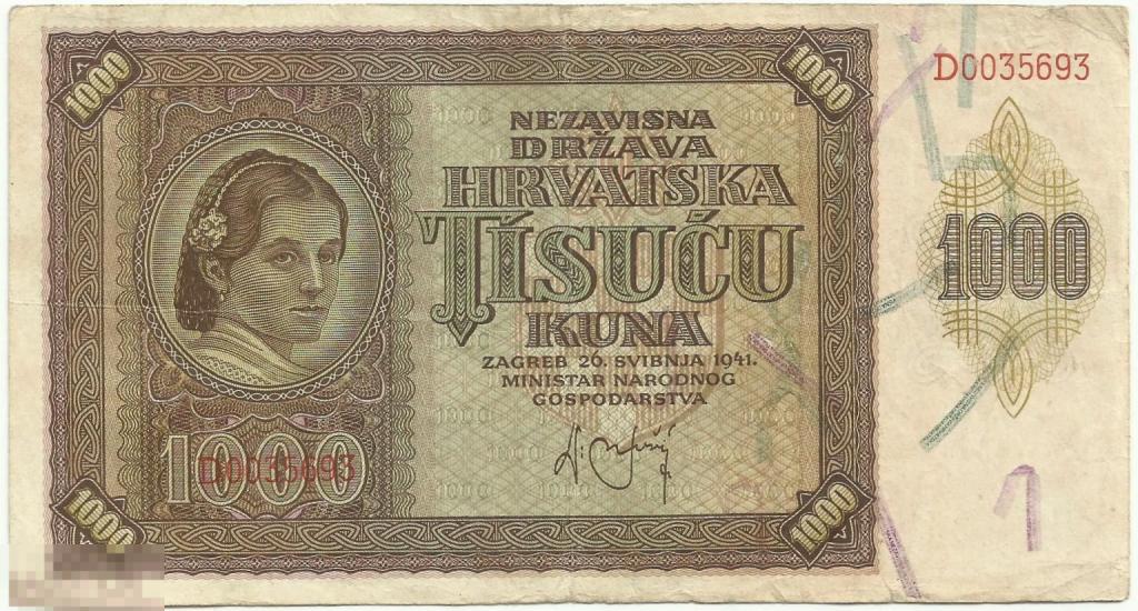 Хорватия - 1000 Кун 1941 г. (693)