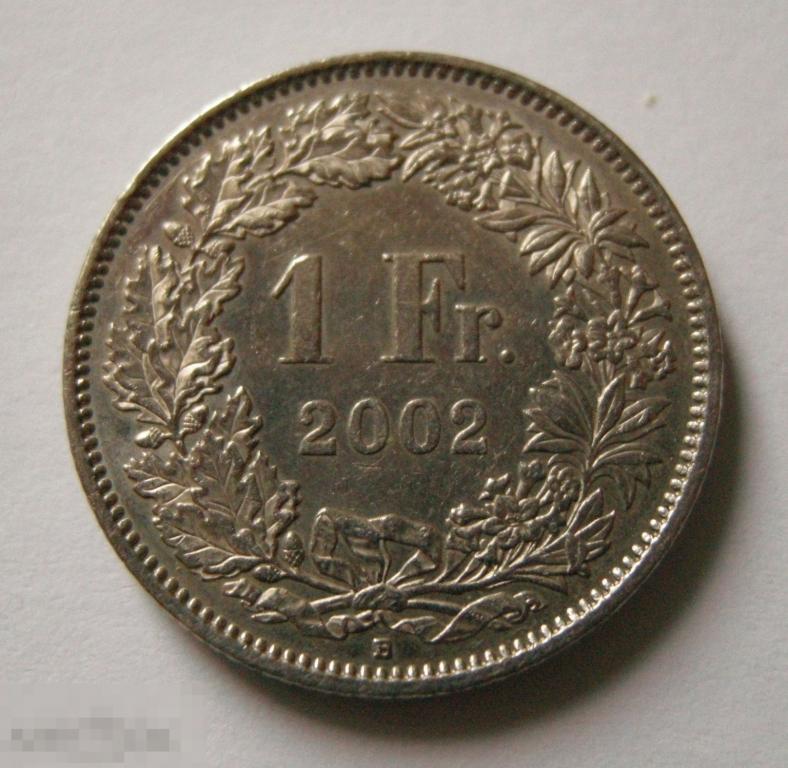 Швейцария 1 франк 2002 отличный