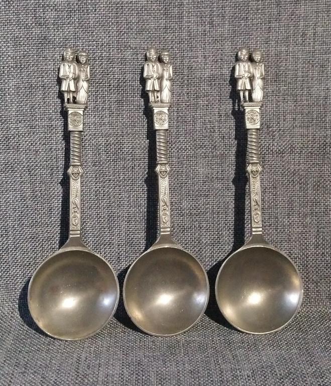 Цена за 1шт ложка ложки сувенирные олово Германия винтаж 1960-е