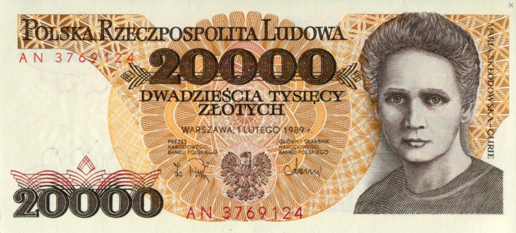 Польша 20000 злотых 1989 год ПРЕСС/UNC