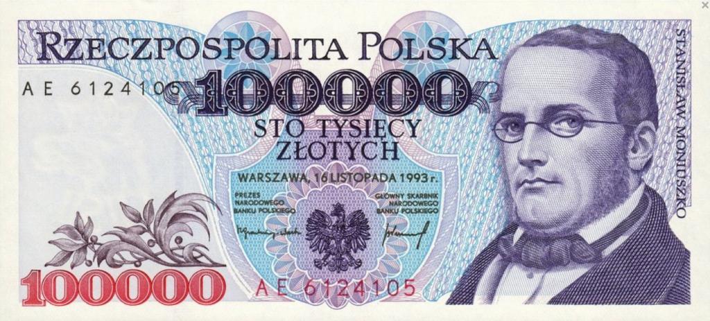 Польша 100000 злотых 1993 год ПРЕСС/UNC