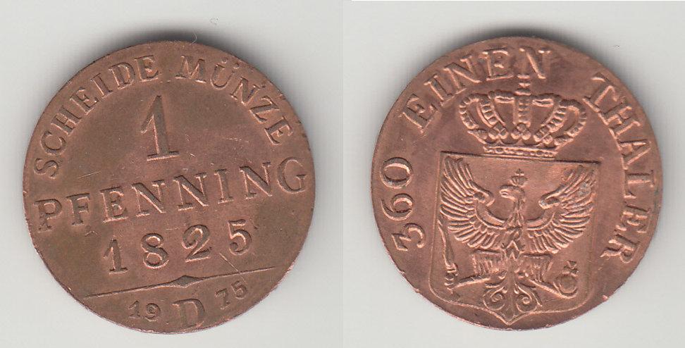 Германия жетон 1975 в виде монеты Пруссия 1 пфенниг 1825