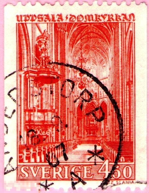 Швеция 1967г Кафедральный собор Уппсала архитектура Религия Города Достопримечательности Туризм