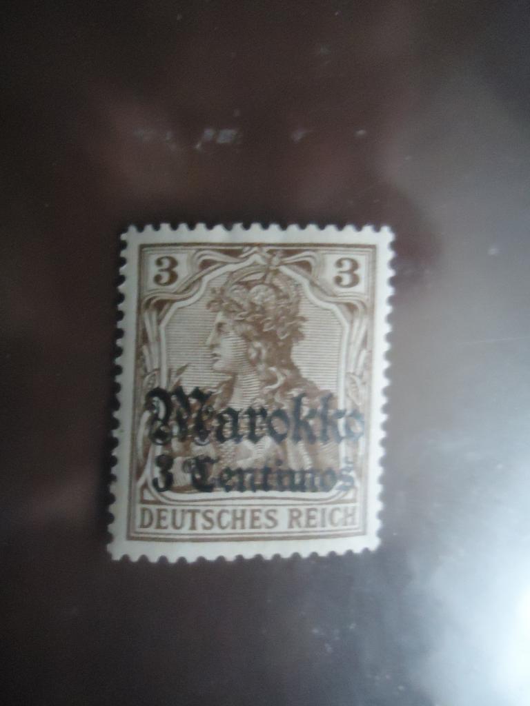 1900-03 г.  Германские колонии  Марокко  след наклейки.