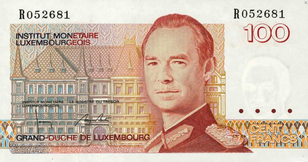 Люксембург 100 франков 1993 год ПРЕСС/UNC