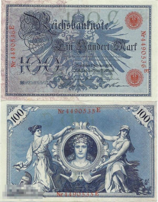 Германия - 100 Марок 1908 XF