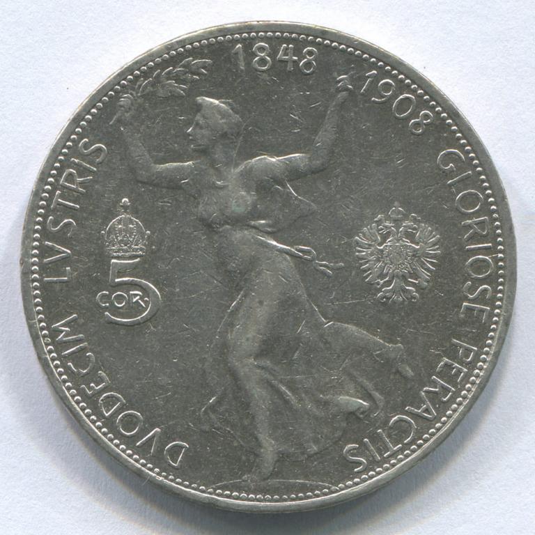 АВСТРИЯ 5 КОРОН 1908 VF
