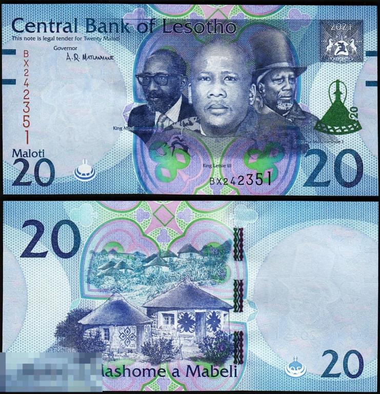 Лесото 20 Малоти 2021 UNC