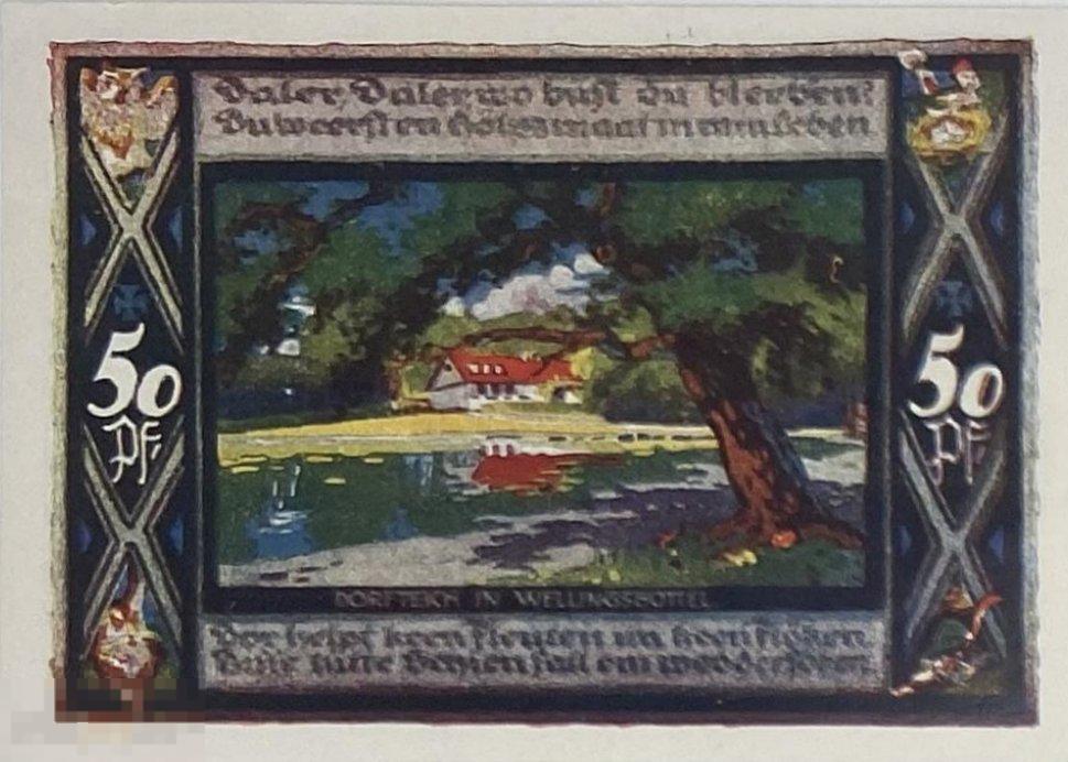Нотгельд - 50 Пфеннигов 1921 Poppenbutel Германия UNC