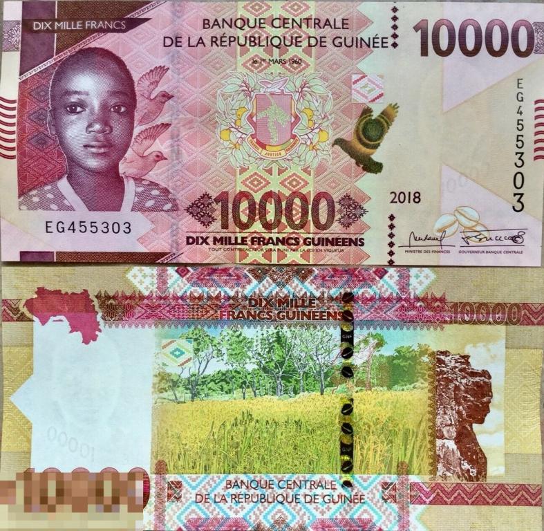Гвинея 10000 Франков 2018 UNC