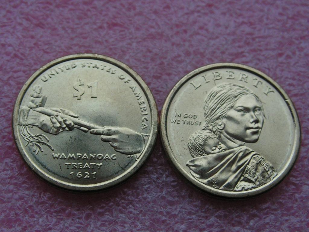 США 1 доллар 2011 Сакагавея D unc / трубка мира