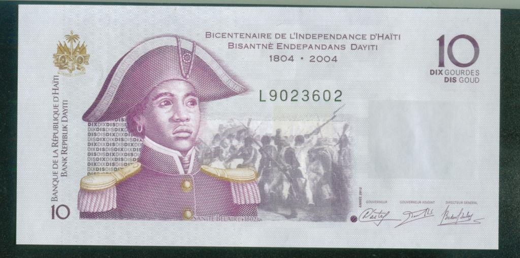 Бона Гаити 10 гурдов 2004 UNC банкнота L9023602