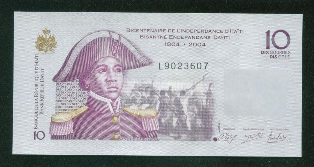 Бона Гаити 10 гурдов 2004 UNC банкнота L9023607