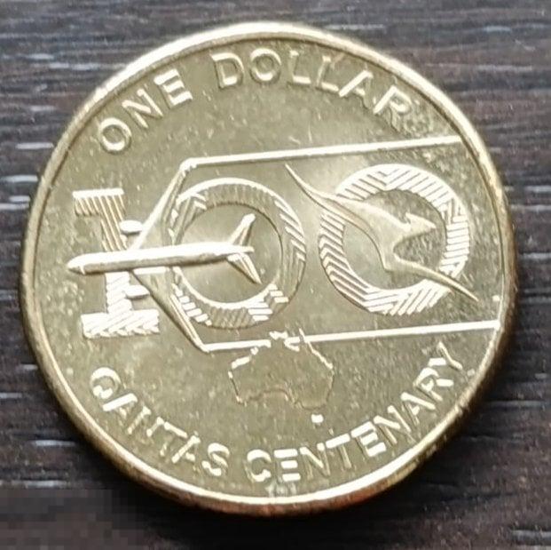 Австралия 1 доллар 2020 100 лет авиакомпании "Qantas Airways UNC Ролл (go)