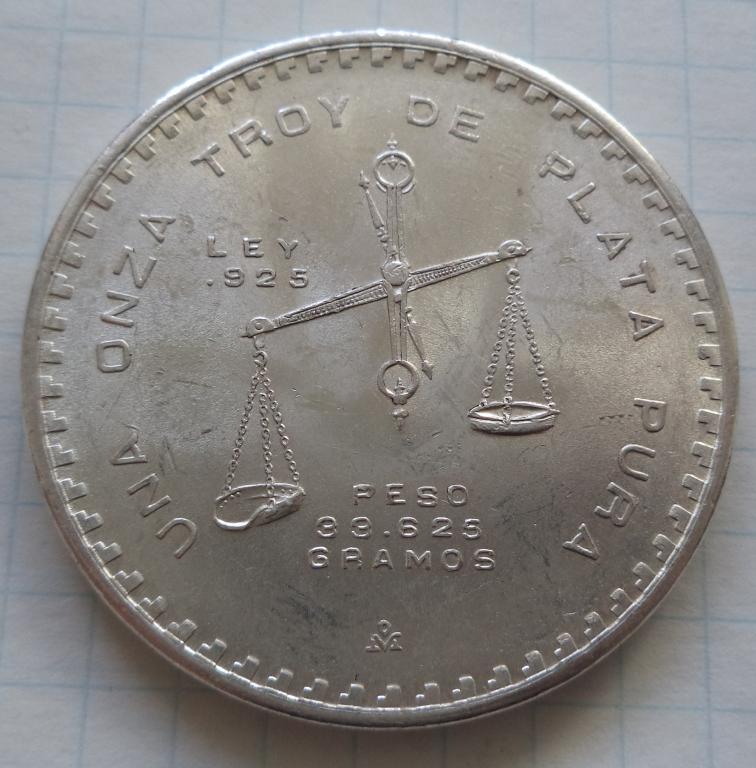 Мексика 1 унция  1980  год  Весы  Серебро  Л.3